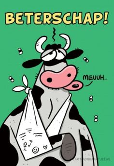 a cartoon cow is holding a piece of paper