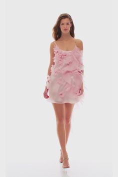 Romantic ruffled pink mini dress with rose appliques, Garden of Eden ➤➤ Milla Dresses - USA, Worldwide delivery Fancy Brunch, Milla Dresses, Navy Floral Maxi Dress, Winter Wedding Guest Dress, Elegant Wedding Guest Dress, Pink Dress Short, Classy Gowns, Evening Mini Dresses, Funky Dresses