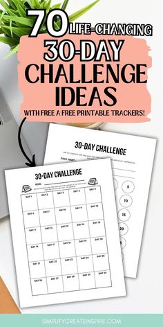 30-day challenges are one of the best ways to get you motivated and consistent when trying to start a new habit or add a little something extra to your life. To help you stay on track, I have created 2 free printable 30-day challenge trackers for you and also put together a huge list of 30 day challenge ideas to help get you inspired! Compliment Someone, No Spend Challenge, Challenge Ideas, Happiness Challenge, Relationship Challenge, 17 Day