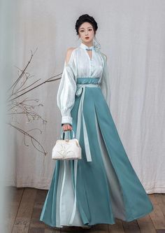 Modern Hanfu, Hanfu Dress, Blouse Skirt, Salwar Kamiz, Mountain Modern, Fantasy Dress, Chinese Clothing, Chinese Dress, Mode Inspo