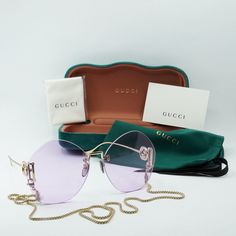 FREE PRIORITY SHIPPING & FREE RETURNS ON DOMESTIC ORDERS Sunglasses Eyeglasses New Arrivals Feedback About US Contact Us Sunglasses Eyeglasses New Arrivals Feedback About US Contact Us New GUCCI GG1203S 001 Gold/Violet With Gold Chain 65-16-140 Sunglasses   Additional information: Brand GUCCI Glasses Type Frame Material Metal UPC 889652392387 Color Code 001 Gender Women Style Geometric Model GG1203S Temple Length 140 Bridge Size 16 Lens Socket Width 65 OUR PROMISE ✔ 100% authenticity guaranteed or your money back ✔ Free shipping and free convenient returns on all orders made within the US ✔ Orders typically shipped within 24 hours of purchase. Items ordered on weekends or holidays will be shipped the next business day ✔ All items are securely packaged and shipped from our US-based Distribu Modern Glass Glasses Chains, Designer Purple Sunglasses With Gradient Lenses, Gold Gucci Sunglasses With Glass Material, Gucci Gold Sunglasses With Glass Lenses, Luxury Purple Sunglasses With Gradient Lenses, Designer Purple Sunglasses With Tinted Lenses, Purple Rimless Sunglasses With Gradient Lenses, Designer Purple Tinted Sunglasses, Elegant Purple Sunglasses With Tinted Lenses