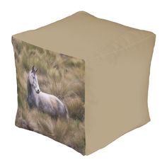 Beautiful Gray Colored Horse Pouf Horses, Grey, Color