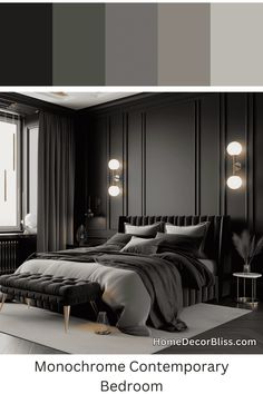 Monochrome Contemporary Bedroom: Sleek and Modern Coquette Interior, Folding Blankets, Architecture Bedroom Design, Gothic Bedrooms, Blanket Folding, Bedroom Architecture, Nordic Style Bedroom, Monochromatic Bedroom, Beautiful Bedroom Colors