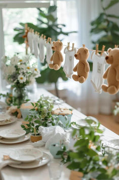 30 Unique Teddy Bear Baby Shower Centerpieces for a Creative Setting Teddy Bear Party Centerpieces, Teddy Bear And Clouds Baby Shower Theme, Baby Shower For Baby Boy, Little Bear Baby Shower Ideas, Baby Shower Entrance Table, Baby Boy Bear Shower Theme, Baby Shower Boy Centerpiece Ideas, Bear Theme Baby Shower Ideas, Baby Shower Ideas Bear