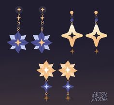 the earrings are designed to look like stars