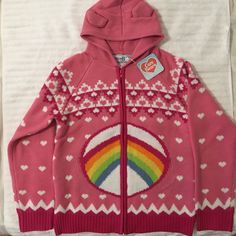 Bnwt Measurements As Photographed Manufacturer’s Flaws & Mark Shown In Last 2 Photos Sold As Is Fun Cotton Winter Outerwear, Playful White Hoodie For Winter, Fun Winter Hoodie Top, Fun White Sweatshirt For Winter, White Fun Winter Hoodie, Fun White Winter Hoodie, Care Bear Clothes, Carebears Clothes, Care Bears Hoodie