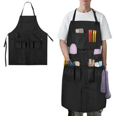 PRICES MAY VARY. [ High-quality ] -The hairdresser apron is made with high quality and premium quality, material, water-resistant, resistant to hair dyes, permanents, and most chemicals found in salons. With 26.8” width and 33.8” length, suitable for most people. [ Multifunctional Pockets ] -5 deep pockets for easy access to various barber tools. A chest pocket to hold your cell phone as well as hair clips. Lower elastic-top pockets for cutting scissors, hair clippers, hair comb as well as other Barber Apron Men, Hair Stylist Apron, Hairdresser Apron, Salon Apron, Hair Color Brush, Hairstylist Apron, Salon Aprons, Stylists Aprons, Apron For Men