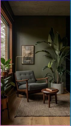 a living room filled with furniture and a potted plant