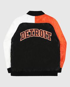 Men's Starter Navy Detroit Tigers Varsity Satin Full-Snap Starter Jacket Red Wing Minnesota, Nhl Boston Bruins, Cap Logo, Houston Oilers, Starter Jacket, Team Cap, Nfl Arizona Cardinals, Satin Jacket, Body Black