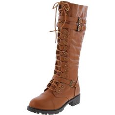 Premier Standard Timberly-65 Cognac Womens Boots 10 New Brown Lace-up Combat Boots For Fall, Brown Knee-high Lace-up Boots For Fall, Fall Lace-up Boots In Faux Leather With Buckle Closure, Brown Knee-high Lace-up Boots For Spring, Apl Sneakers, Dansko Sandals, Gucci Jordaan, Neon Heels, Slide On Sneakers