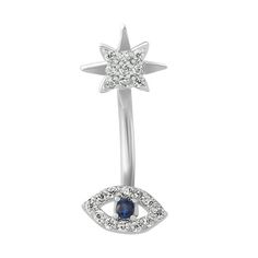 This Cubic Zirconia Belly Button Ring for women is a stunning accessory that perfectly combines style with symbolism. This eye-catching piece showcases a brilliant cubic zirconia evil eye, thought to ward off negative energy and protect the wearer. The lustrous silver tone adds an extra dose of opulence, for a dazzling, unique statement piece that embraces both beauty and meaning. Size: one size.  Gender: female.  Age Group: adult. Belly Button Ring, Button Ring, Ring For Women, Negative Energy, Belly Button, Evil Eye, Body Jewelry, Belly Button Rings, Statement Pieces