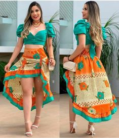 Long Skirt And Top, Top With Skirt, Knit Lace Dress, Style Désinvolte Chic, Puff Sleeve Crop Top, Club Party Dresses, Skirt And Top Set, Elegante Casual, Crop Top Skirt