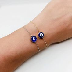 Evil Eye Bracelet is adjustable. Lenght of the Turkish Eye Bracelet is 21 cm(8.26 inches) Evil eyes are believed to protect the person who carries them. They are also believed to bring good luck and deflect the negative energy. It is believed that the eye protects from the evil spirits such as jelousy and negative energy and brins good luck.Evil eye bead bracelet is a great gift choice for Birthday, Christmas, Mother's day or Valentine's day Evil eye charm is over 5000 years old. It is found in Dainty Blue Beaded Round Bracelets, Minimalist Blue Jewelry With Adjustable Length, Dainty Blue Beaded Bracelets, Dainty Blue Round Beaded Bracelets, Minimalist Blue Resizable Beaded Bracelets, Blue Minimalist Resizable Beaded Bracelets, Dainty Blue Adjustable Beaded Bracelets, Dainty Adjustable Blue Beaded Bracelets, Blue Adjustable Jewelry As A Gift