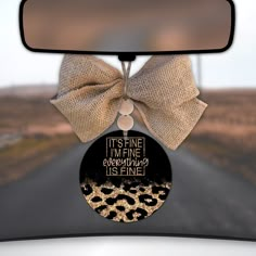 Car Charm | Everything is Fine - Creations by FC Only Quote, Car Mirror Hangers, Car Charms Rear View Mirror, Door Signs Diy, Car Hangers, Mirror Hangers, Cute Car Accessories, Rear View Mirror Charm, Cool Mom