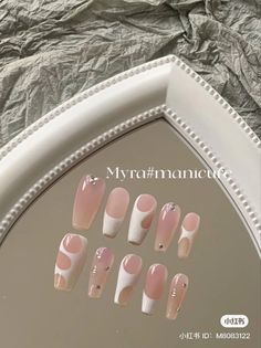 Douyin Ombre Nails, Japanese Nails Acrylic, Press On Nails Photoshoot Ideas, Nails Ballerina Design, Japanese Nail Designs Kawaii, Japanese Nail Art Kawaii, Nail Photoshoot Ideas, Nail Box Design