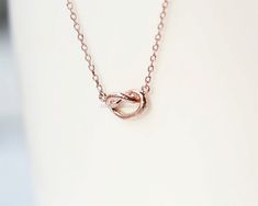 rose Gold Love Knot necklace Tie the Knot necklac/ dainty necklace, everyday, simple, birthday, wedd Rose Gold Clavicle Chain Charm Necklace For Wedding, Rose Gold Sterling Silver Charm Necklaces For Wedding, Rose Gold Sterling Silver Charm Necklace For Wedding, Wedding Charm Necklace In Rose Gold And Sterling Silver, Minimalist Rose Gold Charm Necklace For Wedding, Rose Gold Necklace For Wedding Gift On Valentine's Day, Rose Gold Necklace For Wedding, Valentine's Day Gift, Valentine's Day Rose Gold Wedding Gift Necklace, Valentine's Day Wedding Gift Rose Gold Necklace