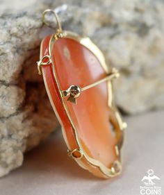 "Brand: M+M Scognamiglio Metal: 14k Yellow Gold (.585) Weight: 7.2 grams Measurements: 1.5\" Long; 1\" Wide Markings: 14K 585 Italy *Delicately hand-carved, this beautiful carnelian shell cameo pendant / brooch features an image of a beautiful lady facing right with her flowing hair held back by a floral headband. The cameo of the woman is set in a lovely 14k yellow gold bezel that really accentuates the wondrous carving. This outstanding Victorian cameo is in great condition, with light wear. T Elegant Orange Brooch Jewelry, Orange Brooch Jewelry For Formal Occasions, Formal Orange Brooch Jewelry, Gold Floral Headband, Victorian Cameo, Pendant Brooch, Flowing Hair, Cameo Jewelry, Floral Headband