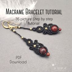 the macrame bracelet pattern is shown with instructions to make it look like they have been