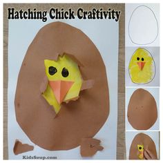 an easter chick egg craft with instructions to make it