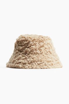 Bucket hat in soft  fluffy fabric. Wide brim. Lined. Width of brim 2 3/4 in. Fluffy Bucket Hat, Fluffy Fabric, Sportswear Trends, Bucket Hat Women, Running Accessories, H&m Shoes, Slip On Espadrilles, Kids Outerwear