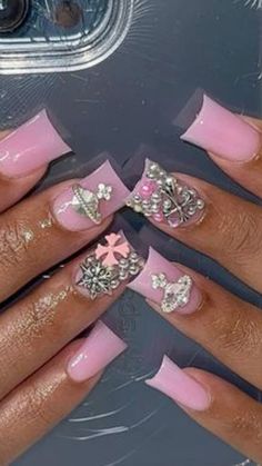 Shorties Nails Square, Shorties Nails, Stylish Nails Designs, Colored Acrylic Nails, Nails Square, Long Square Acrylic Nails, Bling Acrylic Nails