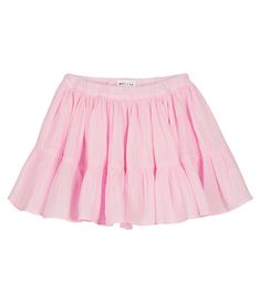 Plan your little one's spring outfits around this Morley skirt. This charming tiered and ruffled style is cut from baby pink cotton to a voluminous silhouette with an elasticated waist for a perfect fit. Cotton Tiered Voluminous Skirt, Spring Cotton Flowy Mini Skirt, Cotton Flowy Mini Skirt For Spring, Spring Flowy Cotton Mini Skirt, Summer Tiered Mini Skirt, Pink Tiered Skirt With Elastic Waistband, Spring Cotton Ruffled Mini Skirt, Cotton Ruffle Flowy Mini Skirt, Spring Cotton Ruffled Skirt