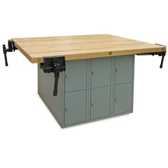 a workbench with two drawers on each side