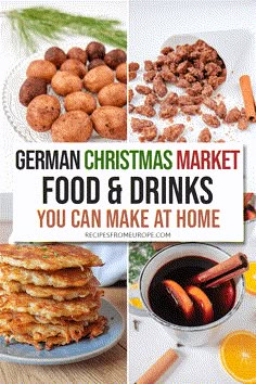 german christmas market food and drinks you can make at home with oranges, apples, cinnamon sticks, hot chocolate