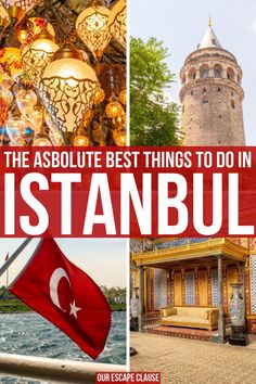 the collage shows different things to do in istanbul