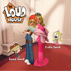 an animated image of two dolls in front of a cartoon background with the title, the loud house