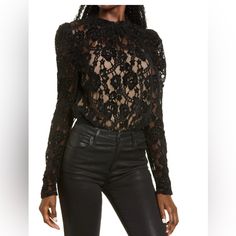 New With Tags And Never Worn. Glamorous Evening Bodysuit For Fall, Black Bodysuit For Party In Fall, Elegant Fall Bodysuit For Night Out, Black Bodysuit For Fall Party, Black Bodysuit For Party Occasions In Fall, Elegant Bodysuit For Fall Night Out, Black Party Bodysuit For Fall, Chic Evening Bodysuit For Fall, Elegant Fall Bodysuit For Going Out