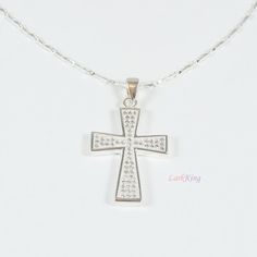 Sterling silver necklace cross christian cross cross by LarkKing Stainless Steel Cross Pendant Necklace As Gift, Stainless Steel Pendant Cross Necklace For Gift, Gift Stainless Steel Clavicle Chain Cross Necklace, Adjustable Stainless Steel Cross Pendant Necklace, Stainless Steel Cross Necklace For Anniversary, Couples Necklaces, Music Necklace, Cross Christian, Sister Necklace