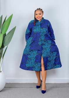 African Clothing for Women Plus Size, African Print Dress,  Africa dress, Africa Shirt Dress, Ankara dress, blouse dress, dress with pockets