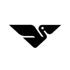 a black and white logo with an image of a bird in the shape of a wing