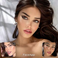 an image of a woman with makeup on her face and the words faceapp above it