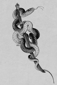 Rattlesnake Tattoo, Snake And Dagger Tattoo, The Number 13, Snake Dragon, Snake Tattoos, Snake Drawing, Snake Tattoo Design, Creepy Tattoos, Snake Art