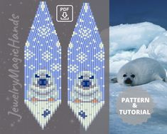 an image of a polar bear in the snow with text overlay that reads, pattern & tutorial