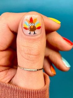 Cute Fall Art, Nails Thanksgiving, Turkey Nails, Kids Nail Designs, Fruit Nail Art, Nail Art Diy Easy, Thanksgiving Nail Designs, Thanksgiving Nail Art