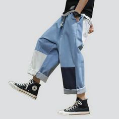 Elevate your vogue game with our 2023 Spring-Summer Collection high-waisted jeans for men. These vogue-forward jeans feature a couture baggy silhouette with eye-catching patchwork details. The high-waist design not only adds a touch of vintage charm, but also elongates the legs for a flattering look. Plus, the drawstring closure allows for a informal and customizable fit.Why These Jeans are a Must-HaveStep into the future of trendy with these high-waist jeans that perfectly blend style and comfort. The slouchy fit exudes a cool and effortless vibe, while the patched adds a unique touch to the design. The high-waist trend is here to stay, and these jeans are the perfect way to rock it. And with the drawstring closure, you can easily adjust the silhouette to suit your preferences.Distinctive Collage Pattern, Fashion Jeans, High Waist Fashion, Jeans For Men, Into The Future, Waist Jeans, Baggy Fits, Jeans Style, High Waist Jeans