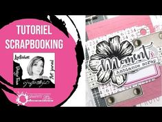 a close up of a card with the words scrapbooking and an image of a woman's face