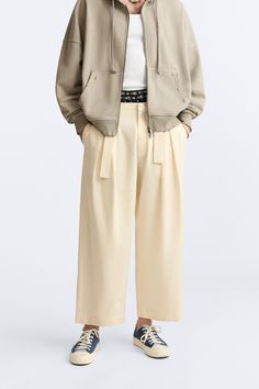 LIMITED EDITION BELTED PANTS Beige Wide-leg Pants With Belt Loops, Beige Wide-leg Belted Bottoms, Beige Belted Wide-leg Bottoms, Beige Belted Wide-leg Pants, Wide-leg Linen Cargo Pants For Work, Beige Straight Chinos With Belt Loops, Linen Wide-leg Cargo Pants For Work, Casual Linen Belted Bottoms, High-waisted Linen Cargo Pants For Work