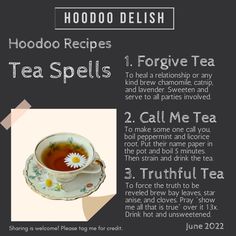 Tea Spells, Tea Magick, Truth Spell, Tea Magic, Wicca Recipes