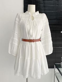 Shipping: Worldwide Express Shipping AvailableDelivery time: 7-15Days Fast ShippingReturns: Fast refund, 100% Money Back Guarantee. Dress French Style, Streetwear Dress, White Short Dress, White Dresses For Women, Mini Dress Casual, White Dresses, Style And Grace, Lantern Sleeve, Style Shirt