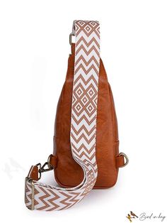 BirdinBag - Bohemian Style Womens PU Chest Bag: Crossbody with Wide Shoulder Strap, Single Pocket Backpack Brown Sling Bag For Everyday Use, Brown Sling Shoulder Bag, Everyday Brown Sling Bag, Vintage Type, Brown Bag, Pink Backpack, Word Wrap, Waist Bags, Brown Bags