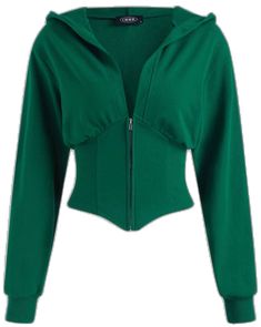 Spring Fitted Hooded Jacket With Zipper, Fitted Green Winter Hoodie, Green Hooded Jacket With Zipper For Spring, Green Long Sleeve Hooded Jacket With Zipper, Green Hooded Jacket With Zipper Closure, Fitted Long Sleeve Hooded Jacket With Zipper, Fitted Long Sleeve Hooded Jacket With Zipper Closure, Green Long Sleeve Cropped Jacket For Winter, Fitted Hoodie With Zipper Closure