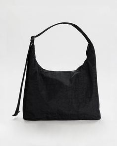 Nylon Shoulder Bag - Black Baggu Bags, Structured Shoulder, Nylon Shoulder Bag, Fall 23, Scrap Material, Order Book, Back Bag, Knit Wrap, Back Jewelry