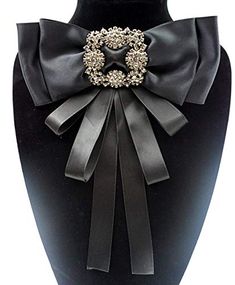 PRICES MAY VARY. 1.)Size 16*22cm/6.3*8.66 inches. Large size black bow ties for men. 2.)The fashion bowknot brooch delicate design and graceful shape. Material: Made of Ribbon, Rhinestone ,Silver Tone Plated Alloy Clips 3.)Perfect for skirt or blouse shirt , it will change the style more elegant and lovely. You can adorn your clothing,handbags,hats etc. Great for wedding, clothing, curtain, bouquets, shoes, headbands, Beanies,hair clip...etc wherever you want 4.)This Ribbon pin is featured with Jabot Collar, Bow Tie Women, Ribbon Brooch, Beads Accessories, Blue Clothing, Bow Brooch, Black Bow Tie, Collar Pins, Rhinestone Bow