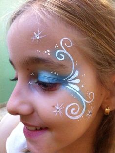 Kids Face Painting Easy, Disney Face Painting, Frozen Face Paint, Elsa Makeup, Princess Face Painting, Fairy Face Paint, Festival Face Paint