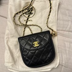 This Mini Vintage Chanel Waist Bag Has Almost 0 Callouts! Minor Minor Almost Unnoticeable, Scratch. Comes With Aftermarket Adjustable Chain To Wear Is A Crossbody . Comes With Dust Bag And Insert.. The Inside Pocket Zipper Works Perfectly ! Piping Is In Excellent Condition . No Rips, Or Tears On The Leather . 5 X 5.75 In Chanel Waist Bag, Waist Belt Bag, Vintage Chanel, Waist Bag, Waist Belt, Belt Bag, Chanel Bag, Piping, Inside Pocket