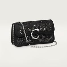 High-end Evening Clutch With Dust Bag, Luxury Clutch With Silver-tone Hardware, Luxury Chain Bag For Events, Luxury Shoulder Bag For Events, High-end Evening Bag, Luxury Evening Bag With Chain Strap, Luxury Evening Bag With Palladium Hardware, Luxury Clutch With Chain Strap For Galas, Luxury Evening Clutch With Silver-tone Hardware